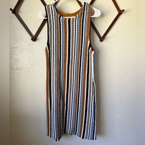 Zara Striped Midi Dress - Brown, Blue, White